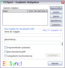 ECSync! · Geplante Aufgaben