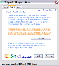 ECSync! · Registration – Step 1